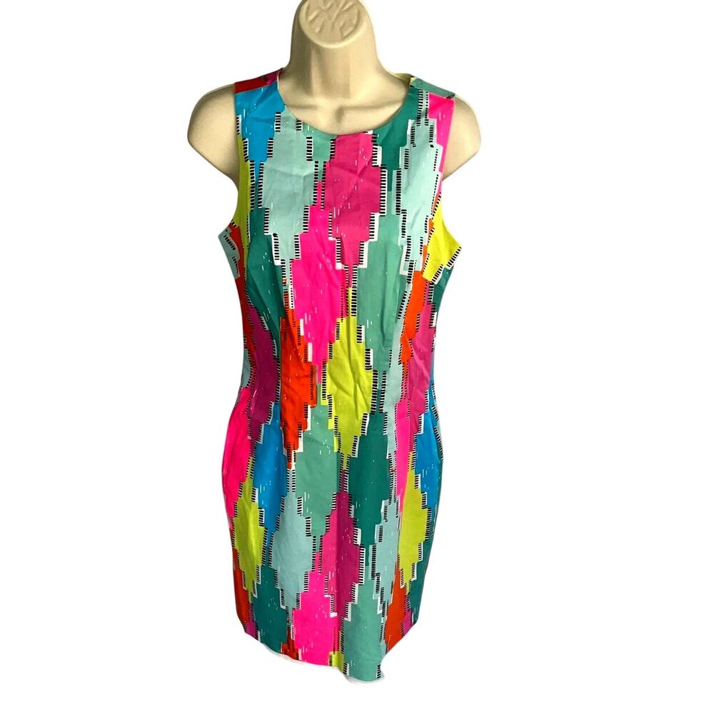 CeCe Geometric Sleeveless Dress, Size 4, Midi Dress